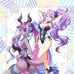 This is a pixiv picture whose title is 伊吹童子と武則天.