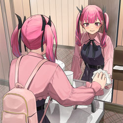 This is a pixiv picture whose title is 手洗いついでに洗面所を拭いていく見た目地雷系幼馴染.