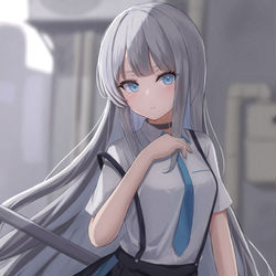This is a pixiv picture whose title is 白髪ちゃん.