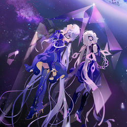 This is a pixiv picture whose title is 群星与夜之公主.