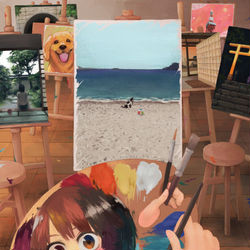 This is a pixiv picture whose title is パレットに君がいた.
