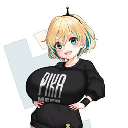 This is a pixiv picture whose title is 【ロリ巨乳】ピカミィ.