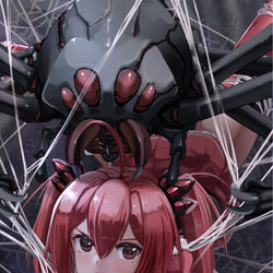 This is a pixiv picture whose title is ヘリオス蜘蛛拘束.