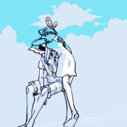 This is a pixiv picture whose title is 麦わら帽子が似合う男になるんだぞ.