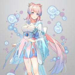 This is a pixiv picture whose title is 心海ちゃんのターコイズドレス.