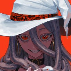 This is a pixiv picture whose title is 紅の魔女.