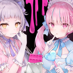 This is a pixiv picture whose title is 魔法少女とチョコレゐト.