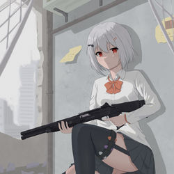 This is a pixiv picture whose title is 废墟中的诺汐.