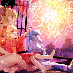 This is a pixiv picture whose title is 稲妻の夏夜.