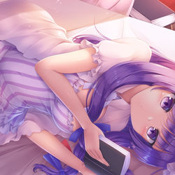 This is a pixiv picture whose title is 横になる大図書館.