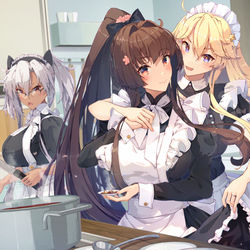 This is a pixiv picture whose title is 🤤 大和  Iowa 武蔵.