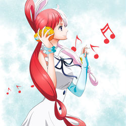 This is a pixiv picture whose title is ONE PIECE FILM RED　ウタ　模写.