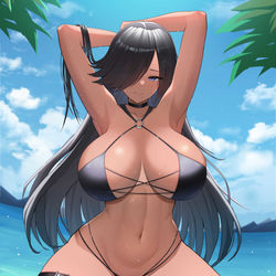 This is a pixiv picture whose title is 委托-Zara-beach.
