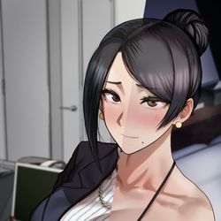 This is a pixiv picture whose title is 美人上司の昼と夜.