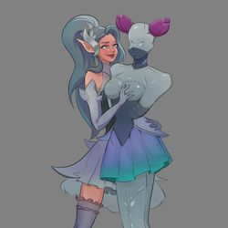 This is a pixiv picture whose title is Some caressing in tight latex.