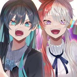 This is a pixiv picture whose title is 2人は最強.
