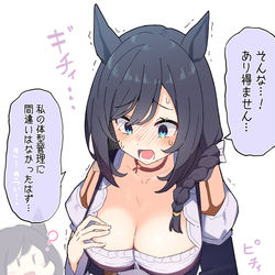 This is a pixiv picture whose title is 昔の勝負服を着てくれるエイシンフラッシュ○○歳.