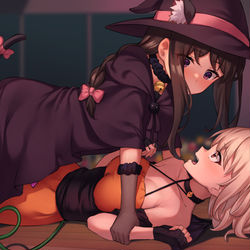 This is a pixiv picture whose title is 魔女にいたずらを仕掛けられるかぼちゃ.