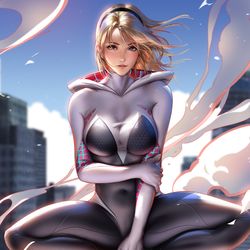 This is a pixiv picture whose title is Spider Gwen.