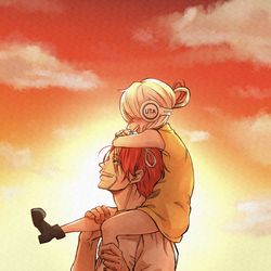 This is a pixiv picture whose title is 赤髪の娘.