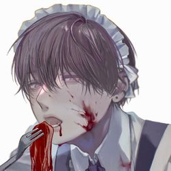This is a pixiv picture whose title is 精肉メイドが食べる番.