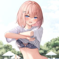 This is a pixiv picture whose title is どうせ男の人って大きい胸が好きなんですよね、分かってますよ！！.