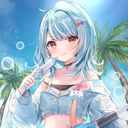This is a pixiv picture whose title is 夏生まれ.
