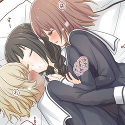 This is a pixiv picture whose title is 【FANBOX】お昼寝する仲良し３人組.