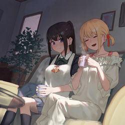 This is a pixiv picture whose title is ふたりの朝.