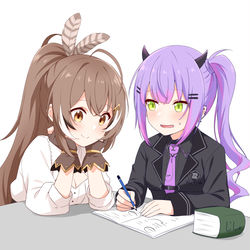This is a pixiv picture whose title is トワとムメイの仲良くなりたい.