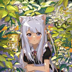 This is a pixiv picture whose title is メイドぬこ.