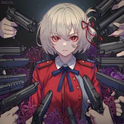 This is a pixiv picture whose title is Lycoris Recoil X John Wick.