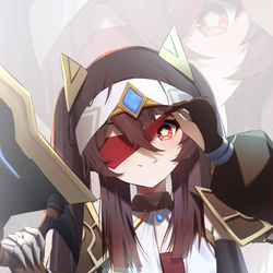 This is a pixiv picture whose title is 日绘，The Eremite HuTao.