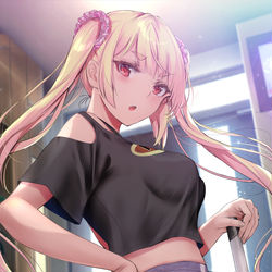 This is a pixiv picture whose title is 兄が外出しようとすると先回りして玄関の掃除を始め、一緒にいる時～.