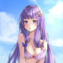 This is a pixiv picture whose title is ぱちぇさんのお水着.