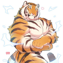 This is a pixiv picture whose title is 「はい、サイドチェスト❤」.