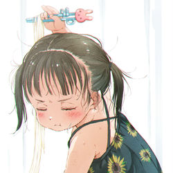 This is a pixiv picture whose title is これは素麺が長すぎて太極拳の使い手みたいなポーズになってしまった.