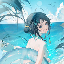 This is a pixiv picture whose title is 羽毛笔.