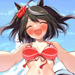 This is a pixiv picture whose title is 水着キタちゃん！④.