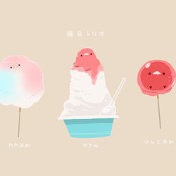This is a pixiv picture whose title is 縁日トリオ.