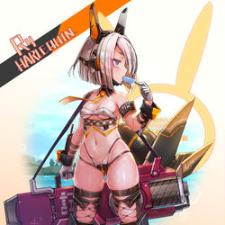 This is a pixiv picture whose title is 夏季戦闘服ハーレキンちゃん.