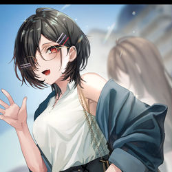 This is a pixiv picture whose title is 大学ですれ違うと必ず手を振ってくれる.