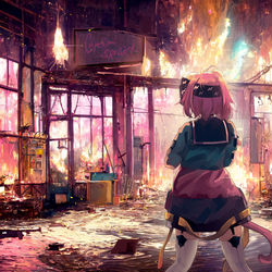 This is a pixiv picture whose title is 燃えるグリーンスパーク.
