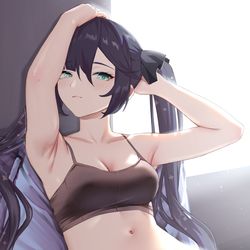 This is a pixiv picture whose title is 黒のパンティー.