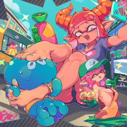 This is a pixiv picture whose title is "Grr.. Bratty inkling".