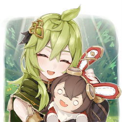 This is a pixiv picture whose title is 柯莱&兔兔伯爵.