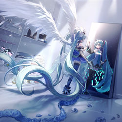 This is a pixiv picture whose title is 鏡の向こう側.