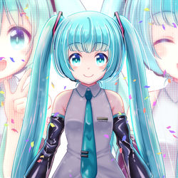 This is a pixiv picture whose title is 初音ミク　15周年イラスト.