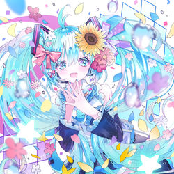 This is a pixiv picture whose title is ミク誕2022.