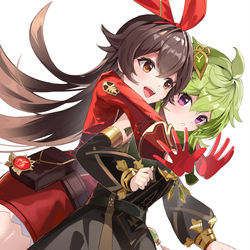 This is a pixiv picture whose title is 柯莱安柏贴贴.